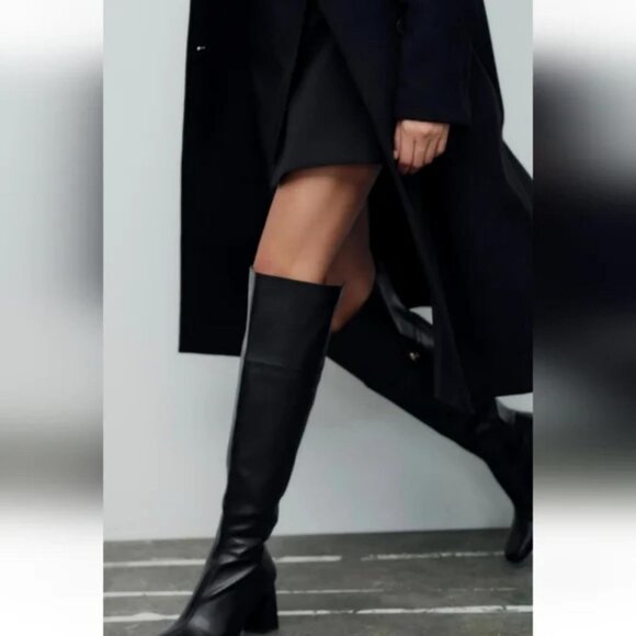 ZARA OVER-THE-KNEE HEELED BOOTS